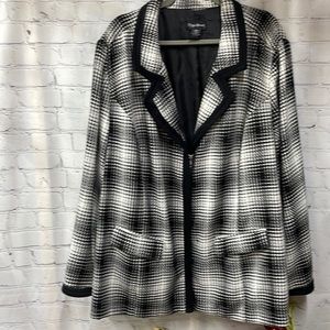 Maggie Barnes plaid zip front 3x jacket
